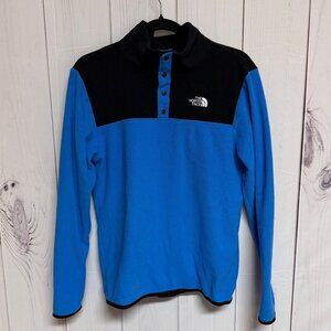 The North‎ Face Boys Glacier Snap Fleece XL Blue Black Pullover EUC